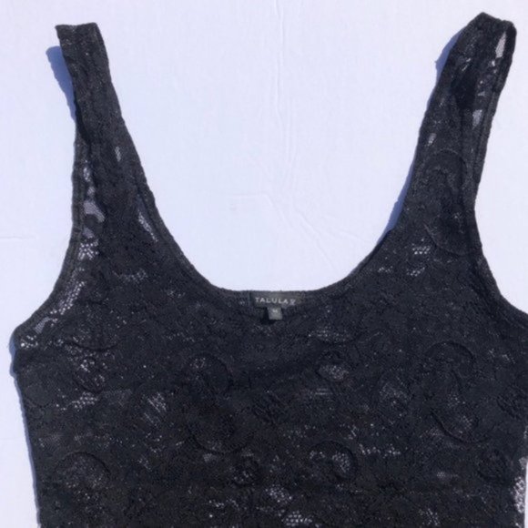 Aritzia Talula Tank-Top black floral lace Size M - Picture 6 of 6